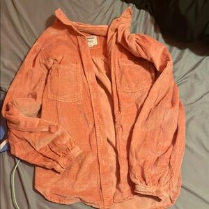 American eagle Coral Button-Up Shirt